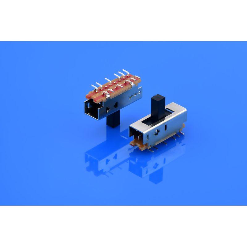 GH25D02 2 row, 5 position, Right Angle, Slide Switch SMT DIP